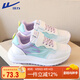 回力（Warrior）兒童跑步鞋女童校園運動(dòng)鞋舒適休閑鞋 WZ(CL)-0861 白紫綠 33 