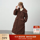 艾萊依羽絨服女仿羊羔毛領(lǐng)拼接長(cháng)款時(shí)尚加厚過(guò)膝外套冬 蜜茶棕160