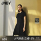 江南布衣（JNBY）秋冬新品連衣裙赫本風(fēng)環(huán)保含個(gè)性拼接短袖圓領(lǐng)5O7G15200 001/本黑 XS 150