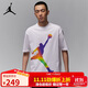 Jordan男子喬丹 東單 彩色Logo 印花圖案 純棉短袖T恤HF6593-100白XL