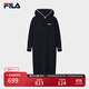 FILA 斐樂(lè )官方女子編織連衣裙2025冬季新款簡(jiǎn)約時(shí)尚修身連帽長(cháng)裙 傳奇藍-NV XL 175/92A/XL