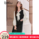 百圖betu女裝2025春季新款連衣裙小香風(fēng)蝴蝶結系帶假兩件裙子2501T71 黑色 M