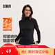 森馬（Semir）長(cháng)袖T恤女冬半高領(lǐng)發(fā)熱抑菌純色修身上衣顯瘦百搭氣質(zhì)打底衫 黑色90001 M