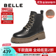 百麗（Belle）牛皮百搭馬丁靴女商場(chǎng)款休閑舒適短靴3NZ40DD4 黑色-絨里 37 (235mm)