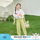 茵曼兒童女童防蚊褲涼感休閑長(cháng)褲2025夏季洋氣束腳褲子薄款中大童潮 綠色-F3832174A 130