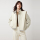 ELLE【明星同款】90白鴨絨針織披肩外套女2025冬新款新年短款羽絨服 米白【披肩款】 M