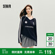森馬（Semir）長袖T恤男秋撞色印花25復古運動球衣風上衣插肩袖潮10A525101102