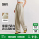 森馬（Semir）休閑褲女質(zhì)感慕斯褲慵懶垂感秋季寬松軟糯肌理闊腿褲107524127005