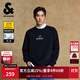 杰克·瓊斯（JACK&JONES）25年BSQ聯(lián)名秋季男裝圓領(lǐng)衛衣男純棉寬松休閑黑白色個(gè)性套頭上衣 E40黑色 常規 M （175）