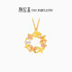 潮宏基足金古法黃金珍珠項(xiàng)鏈琺瑯禮物計(jì)價(jià) 蝴蝶花環(huán) XQG33700485 約6.9g