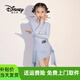 迪士尼（Disney）少兒拉丁舞2024新款套裝女童練功兒童表演長(cháng)袖舞蹈秋冬演出服 天藍色套裝 130