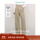 茵曼簡(jiǎn)約通勤闊腿直筒長(cháng)褲夏秋女裝高腰顯瘦寬松休閑褲子 淺卡其 28 