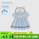 JELLYBABY[7A抗菌]女童裙子兒童學(xué)院風(fēng)穿搭海軍領(lǐng)夏裝A字裙洋氣5寶寶公主裙 藍色 【7A抗菌】 110 CM