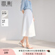香影小白裙a字半身裙女2025夏裝新款中長(cháng)款垂感職場(chǎng)通勤高腰裙子 白色 L 165/88A/110-125斤