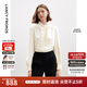 朗姿宮廷風(fēng)法式復古設計感立領(lǐng)襯衣女上衣氣質(zhì)春季新款襯衫 米白色 L