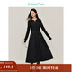 茵曼（INMAN）【商場(chǎng)同款】梭織提花連衣裙2025春秋季女裝新品國風(fēng)長(cháng)袖長(cháng)裙子 黑色 M 160/84A