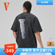 VLONE【 STAPLE】25新品月球大LOGO印花燙鉆時尚個性寬松短袖T恤 VLTE25010BK L
