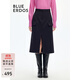 BLUE ERDOS半身裙女裝秋冬通勤簡約口袋設(shè)計開叉西裝半裙 黑 165/68A/M