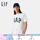 蓋璞男女裝2025純棉印花logo圓領(lǐng)短袖T恤上衣美版856659 白色 L 美碼 XL亞洲碼185/104A
