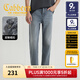 卡賓（CABBEEN）【酵素石洗工藝】2025夏季薄款彈力美式垂感直筒牛仔褲男長(cháng)褲 煤黑色01（合體版型） 28 /170/M