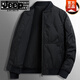 JEEP SPIRIT輕薄羽絨服男士外套棒球領(lǐng)帥氣短款休閑上衣新款冬季保暖棉上衣服 10黑色(高檔羽絨服) 2XL 建議138-148斤