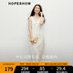 紅袖皺感緞面連衣裙2025春季新款女裝圓領(lǐng)修身顯瘦氣質(zhì)垂感背心長(zhǎng)裙 米白004 M