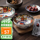 美濃燒（Mino Yaki） 日本進(jìn)口-陶瓷八角碗面碗古伊萬(wàn)里夜明珠宮廷風(fēng)擺件和風(fēng)工藝 宮廷風(fēng)5.3英寸-YG169