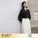 顏域系帶黑色波點(diǎn)襯衫女裝2024新款春季通勤長(cháng)袖襯衣內搭小衫上衣 黑波點(diǎn) L