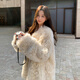 粟茝托斯卡納皮毛一體外套Spain西班牙女長(cháng)款保暖羊羔毛年輕韓版皮草 米白色 S