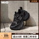 MIO[張予曦同款]米奧微翹圓頭復(fù)古做舊高跟老爹鞋厚底男女休閑鞋 黑色-女款 38