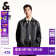杰克·瓊斯（JACK&JONES）25年男裝仿皮衣外套男士秋季皮夾克寬松PU行政夾克商務(wù)休閑外套男 黑色E40 M (175)