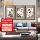禮御友嘉手工刺繡郎世寧花鳥(niǎo)三聯(lián)高檔蘇繡成品掛畫(huà)茶室書(shū)房客廳沙發(fā)裝飾畫(huà) 三聯(lián) 每幅畫(huà)芯40*60cm帶框58*88cm