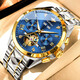 勞力士王子瑞士進(jìn)口機械表大表盤(pán)手表男士鏤空防水夜光飛輪鎢鋼名牌男表十大 R3240間藍【進(jìn)口機芯】 終身質(zhì)保 44mm