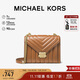 MICHAEL KORS禮物輕奢MK女包WHITNEY皮質(zhì)鏈條單肩斜挎信封包 大號 橡果棕色