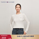 TOMMY HILFIGER【復古絞花】秋冬女裝純棉肌理感圓領(lǐng)打底衫開(kāi)衫針織衫毛衣 【凈色圓領(lǐng)絞花】-  白色YBL M （推薦：110-120斤）