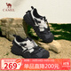 駱駝（CAMEL）機能丑萌鞋女戶(hù)外登山鞋增高休閑鞋 L25A202049 米/深灰/黑  38