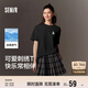 森馬（Semir）迪士尼短袖t恤女中長(cháng)款寬松圓領(lǐng)上衣25夏涼感打底衫109325100025