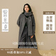 茵曼可拆圍巾雙面呢大衣2025冬季女裝新款長保暖毛呢外套 雅典灰 M