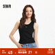 森馬（Semir）背心女短款蝴蝶結溫柔夏季2025新款時(shí)尚緊身繡花圓領(lǐng)上衣百搭 黑色90001 S