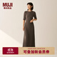 無(wú)印良品（MUJI）女式萊賽爾混針織寬擺裙長(cháng)半身裙女25年秋季裙子女裝BA1QVA5A 煙熏棕色 L (165/70A)