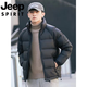 JEEP國際品牌立領(lǐng)絨羽絨服男士輕薄保暖白鴨2026新款冬季加厚短款外套 黑色 4XL 建議170-190斤