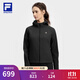 FILA 斐樂(lè)官方女士針織連帽外套2025秋新款健身運(yùn)動(dòng)防曬上衣運(yùn)動(dòng)夾克 深黑-BK M 165/84A/M