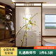 花木喜  實(shí)木客廳刺繡蘇繡屏風(fēng)定制進(jìn)門(mén)入戶(hù)玄關(guān)隔斷新中式簡(jiǎn)約輕奢移動(dòng) 竹報平安 100x180cm【精品進(jìn)口胡桃木】