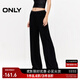 ONLY夏季休閑百搭垂墜感高腰闊腿褲休閑褲女|124214010 H1Z 黑色 160/64A/S