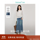 茵曼復(fù)古分割牛仔裙秋女裝高級(jí)學(xué)院風(fēng)A字顯瘦半身裙子 牛仔藍(lán) XL 