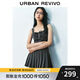 UR2025夏季新款女裝格雷系蝴蝶結系帶百褶連衣裙UYU750075 深灰 (偏短) S