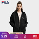 FILA 斐樂(lè )官方情侶款針織連帽衛衣外套2025秋季新款休閑純棉寬松上衣 【加絨款】正黑色-BK L 175/96A/L