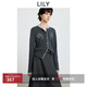 LILY2025冬新款女裝羊毛混紡貝殼繡氣質(zhì)通勤圓領(lǐng)刺繡長(cháng)袖針織開(kāi)衫 501灰色 L