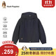 暇步士（Hush Puppies）童裝女童戶(hù)外三防外套25秋兒童短款連帽運動(dòng)風(fēng)衣 藏藍   170   