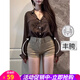 歐貝汐牛仔短褲女豐胯2026春夏季新款高腰女士夏天顯瘦美胯性感休閑熱褲 卡其 M